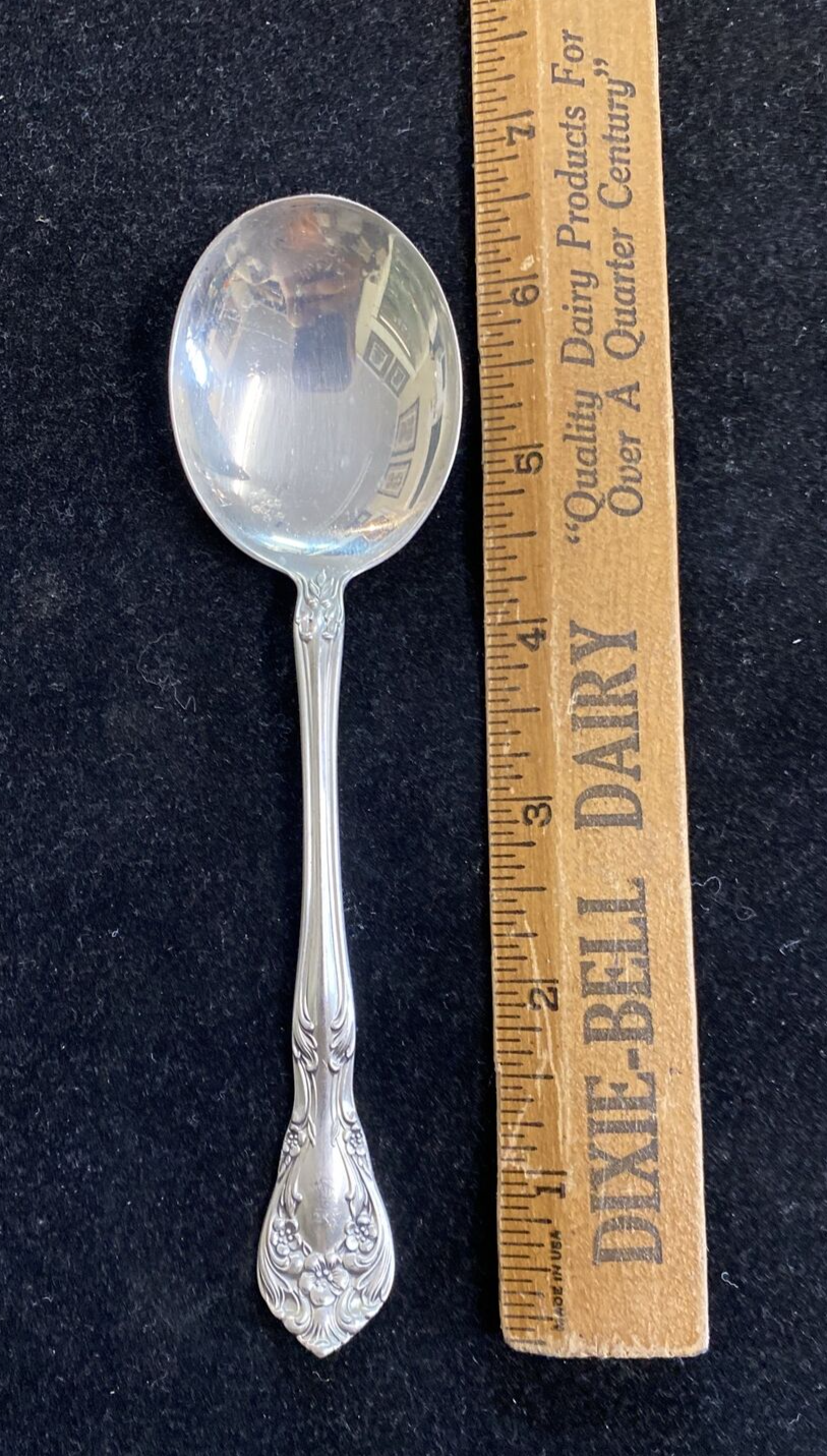1x Alvin Sterling Silver "Chateau Rose" Soup Spoon  6 1/4" No Mono 12 available