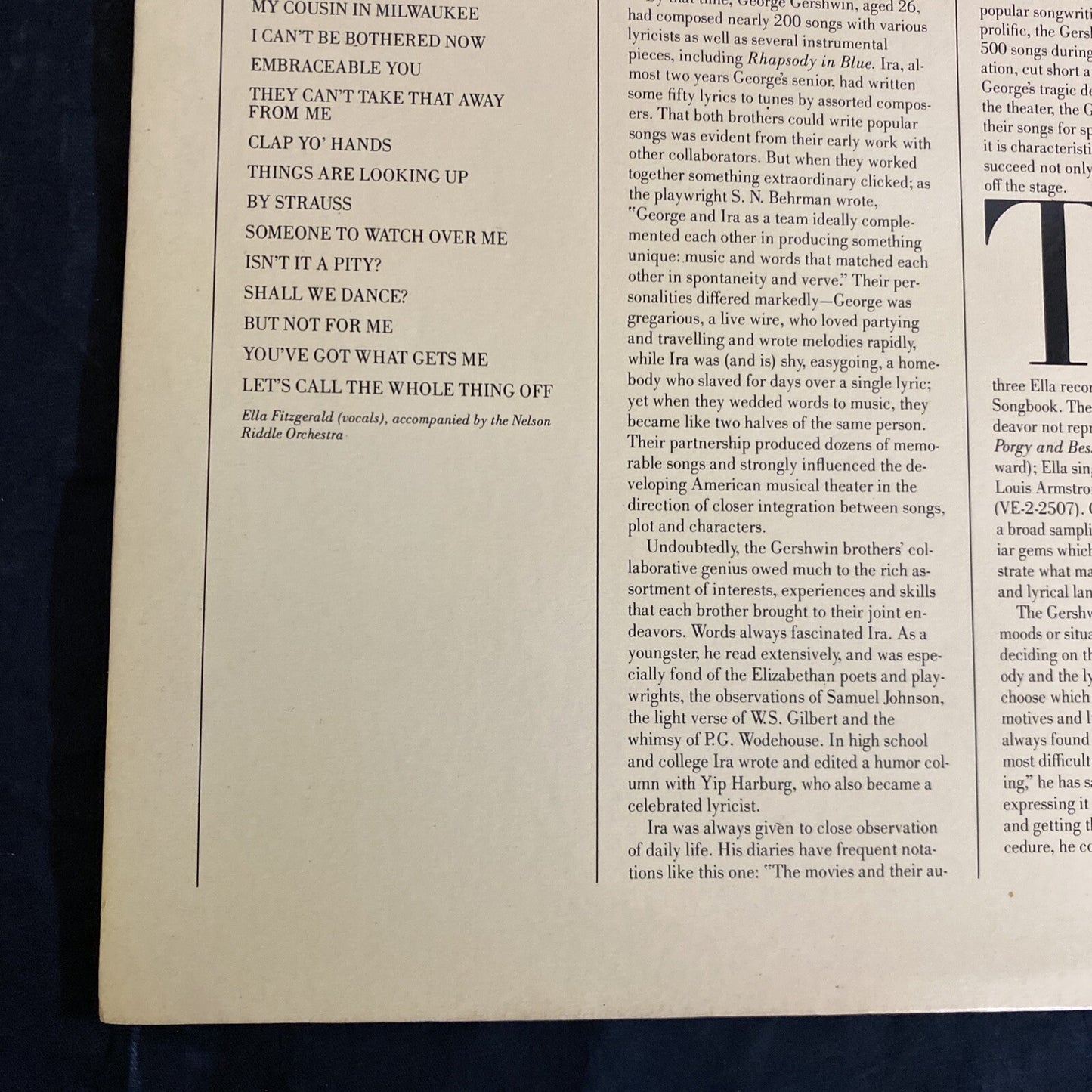 WHITE LABEL PROMO Ella Fitzgerald The George & Ira Gershwin Songbook NM/EX