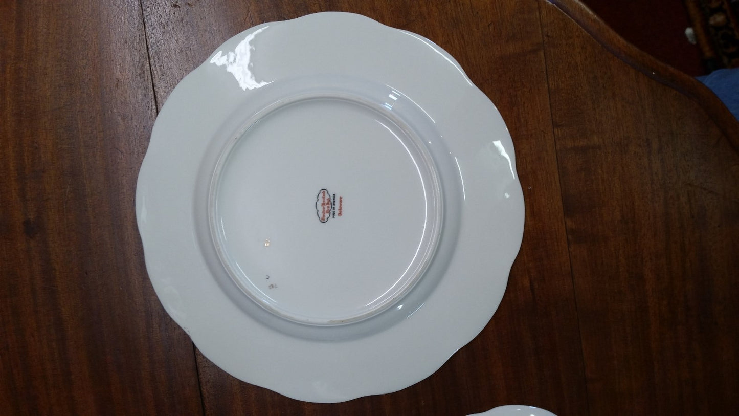 22 Pieces THEODORE HAVILAND DELAWARE (NEW YORK) 6 dinner & 6 b b plates, 5 C&S
