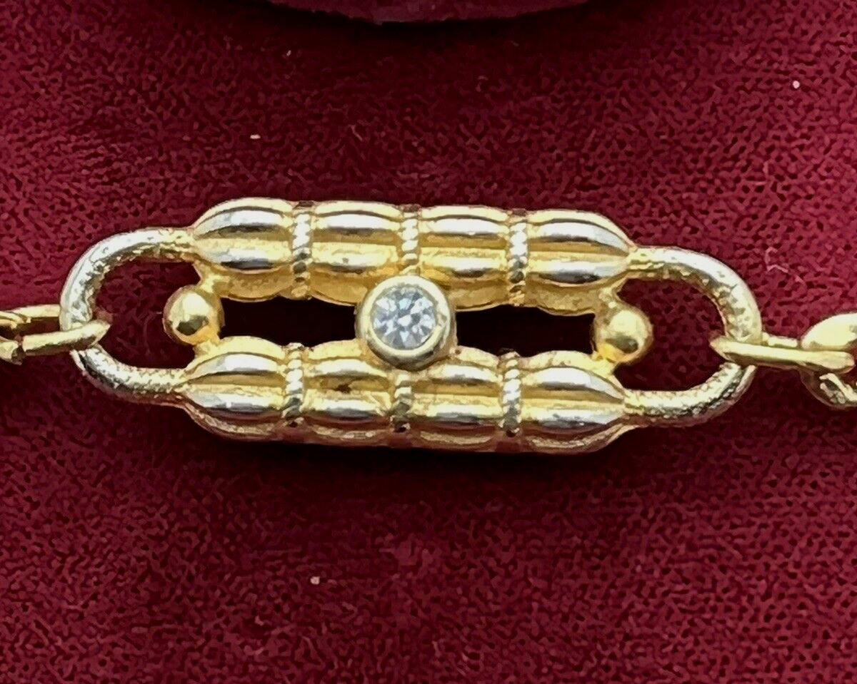 Camrose & Kross JBK gold Tone Rhinestone Paper Clip Chain Necklace 2 In One