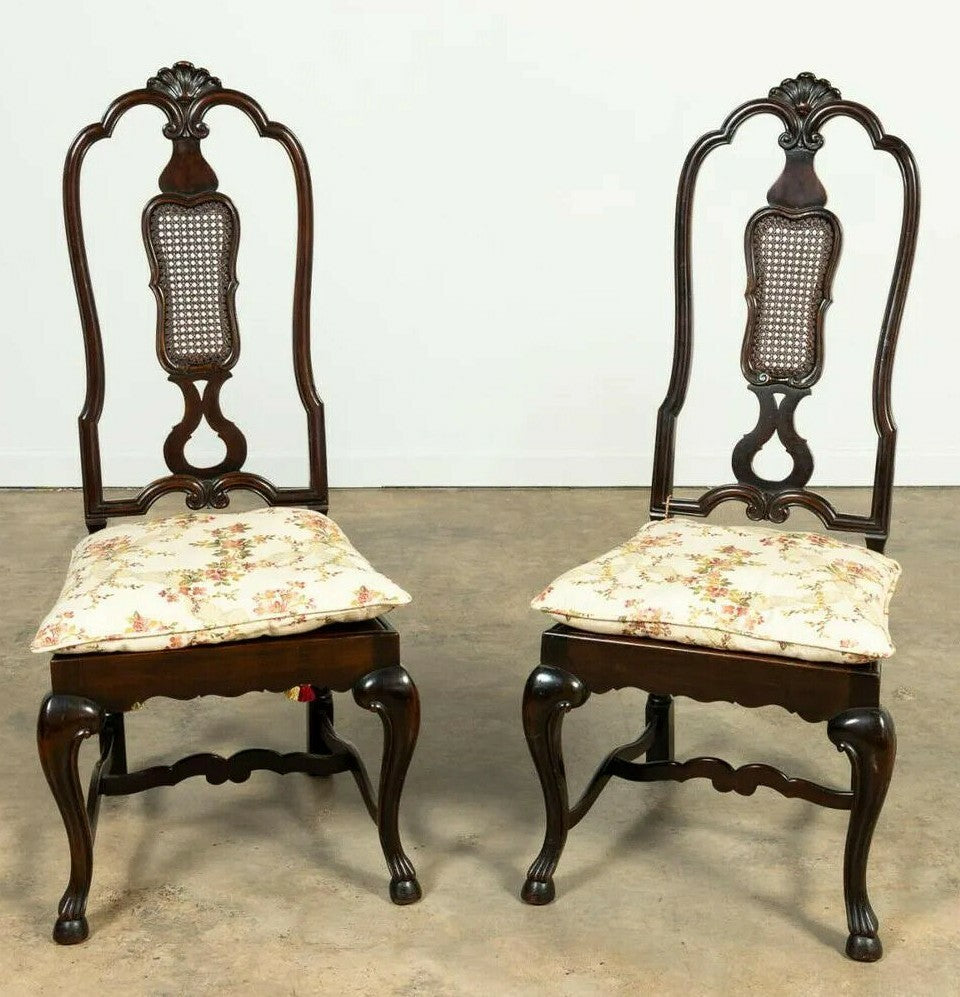 PAIR OF DUTCH BAROQUE-STYLE TALL BACK SIDE CHAIRS