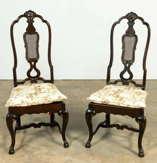 PAIR OF DUTCH BAROQUE-STYLE TALL BACK SIDE CHAIRS