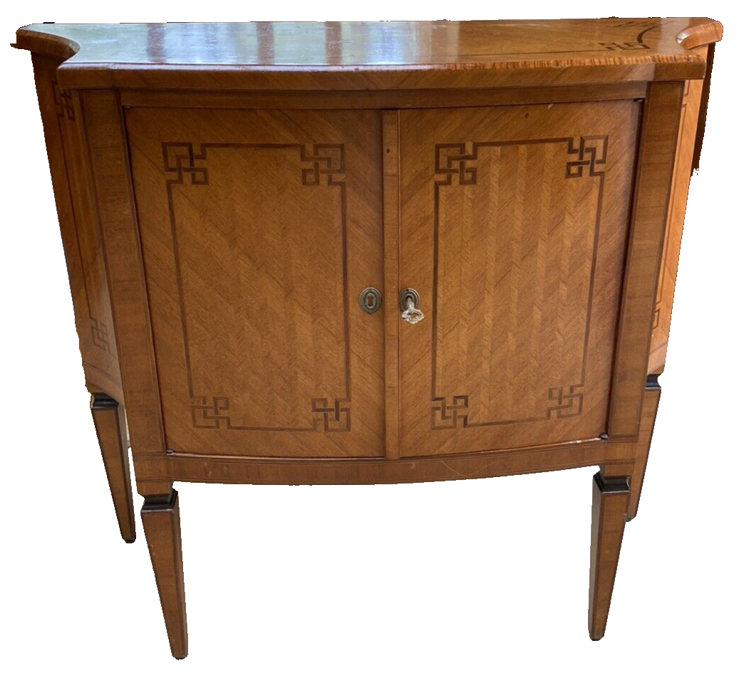 ITALIAN NEOCLASSICAL MATCHED VENEER PARQUETRY ENTRYWAY CABINET CHEST