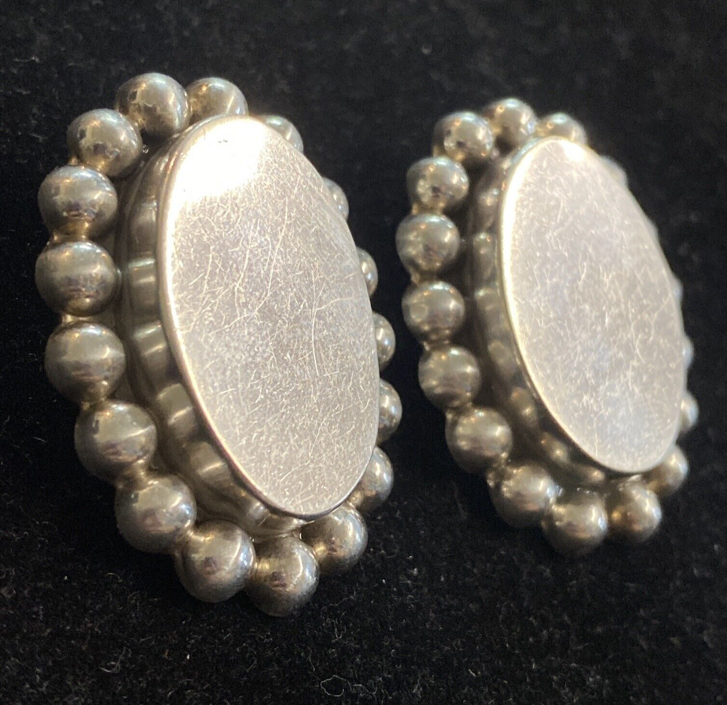 Sterling Silver 925 Mexico Clip On Earrings 25.1g