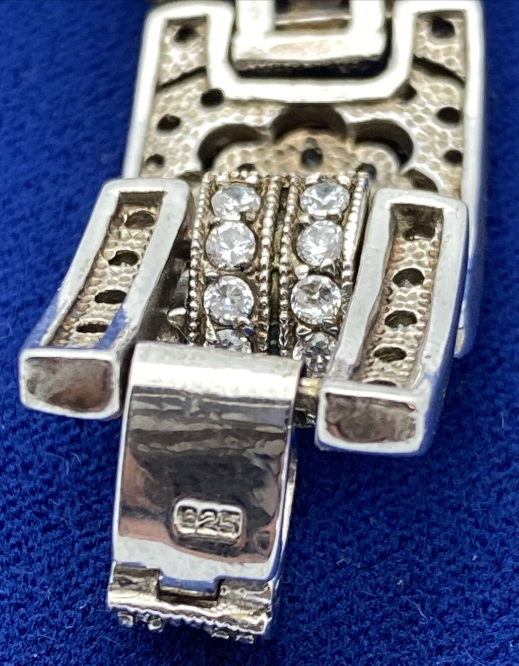 Vintage Sterling Diamante Rhinestone 7.5 "  Bracelet looks like diamonds