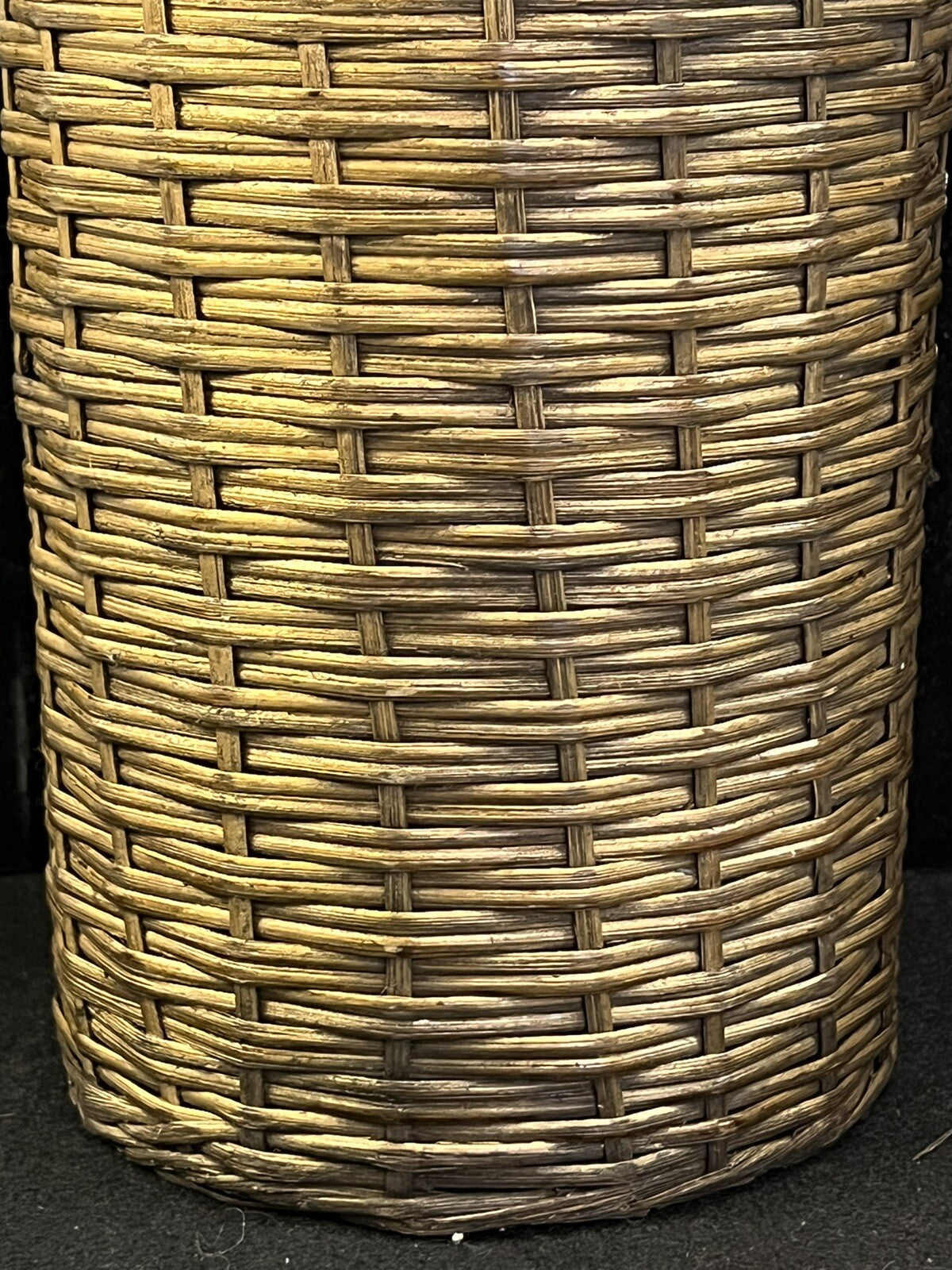 French Glass Woven Wicker Demijohn Bottle Rustic Farmhouse  Wickerware Antique