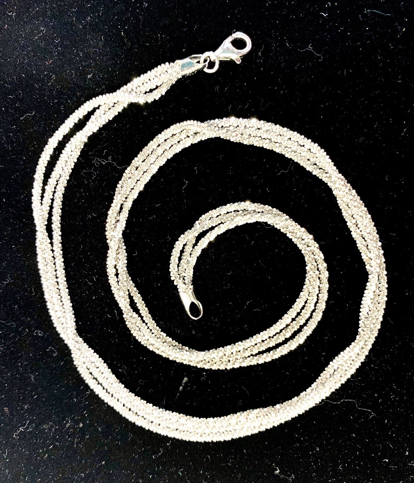 STERLING SILVER 925 TRIPLE STRAND Necklace Italy 18" 15.7 g by Jacmel JCM