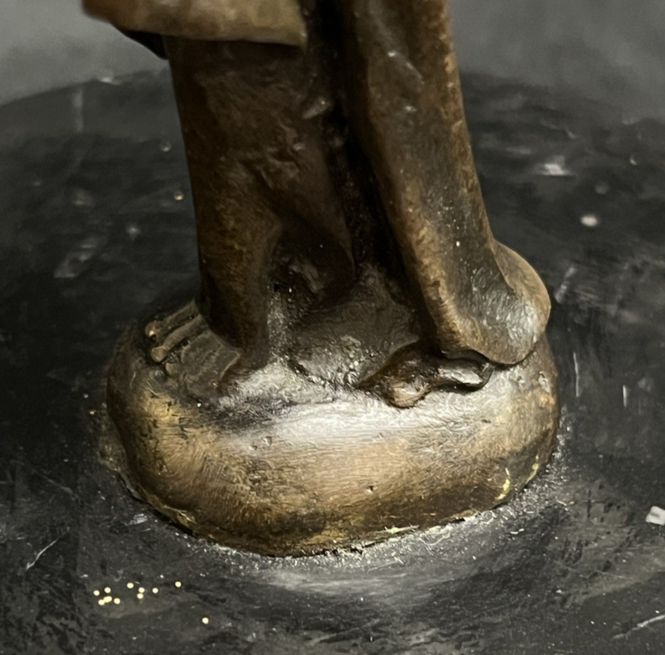 D.H. Chiparus Inspired Art Deco Bronze Dancer Sculpture w/ Marble Base