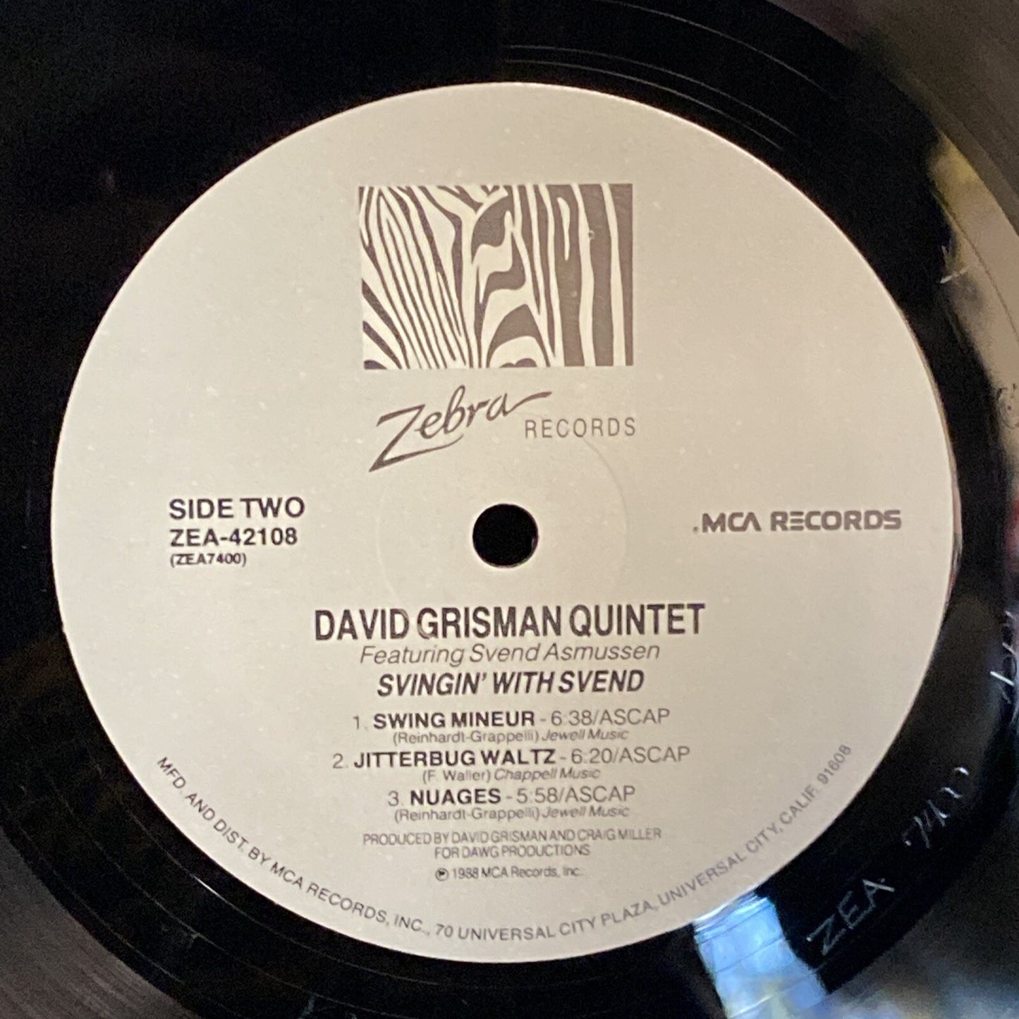 PROMO DAVE GRISMAN QUINTET W/SVEND RASMUSSEN SWINGIN WITH SVEND NM/VG++