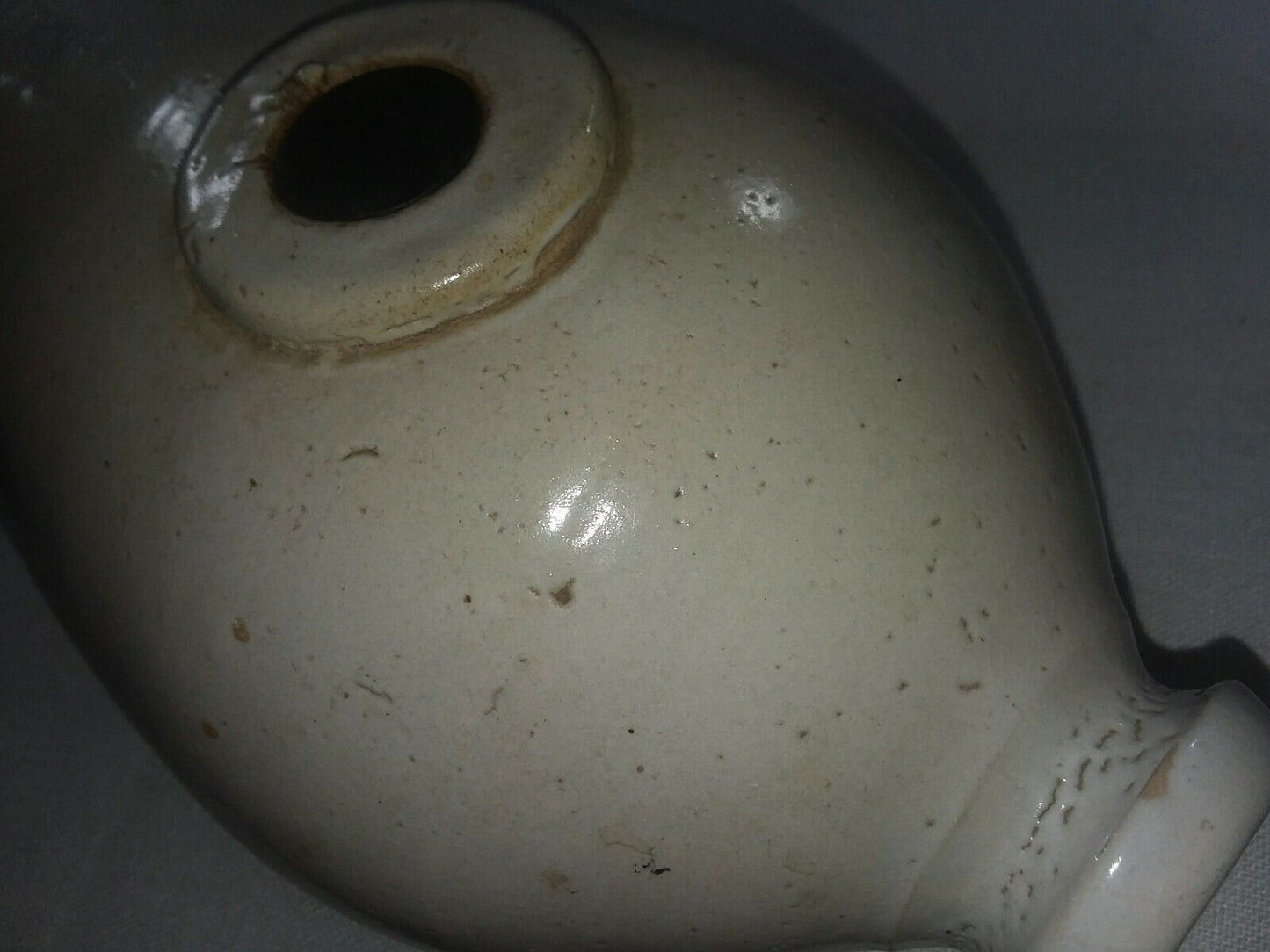 Antique Stoneware Foot Warmer Pottery WKS Boston, Mass. 10.5"