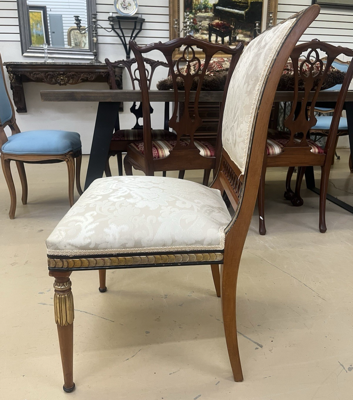 Set of 10 (8+2) EJ VICTOR ANTIQUE REGENCY STYLE NEWPORT DINING ROOM CHAIRS