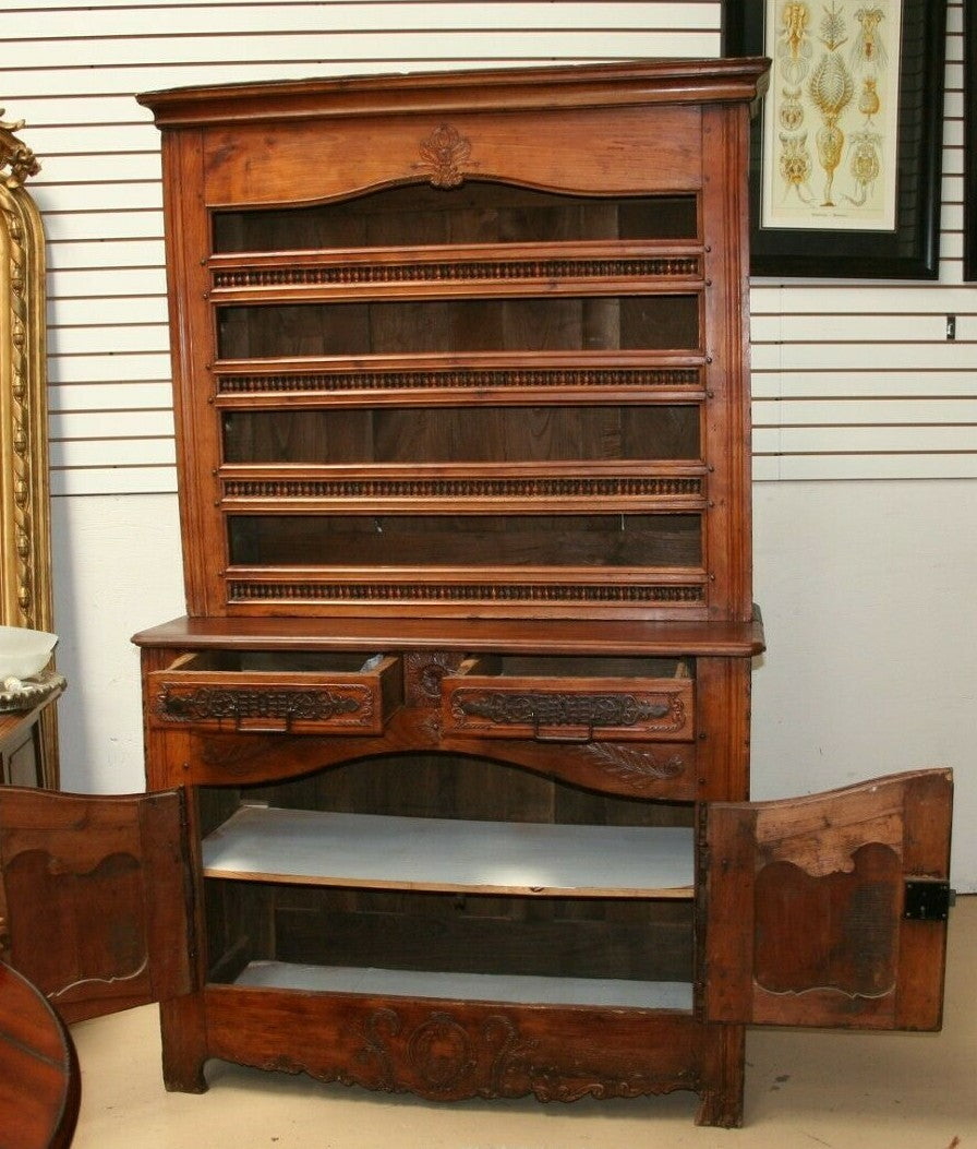 French Antique Renaissance Cupboard Vaisselier cabinet 1700s China Display