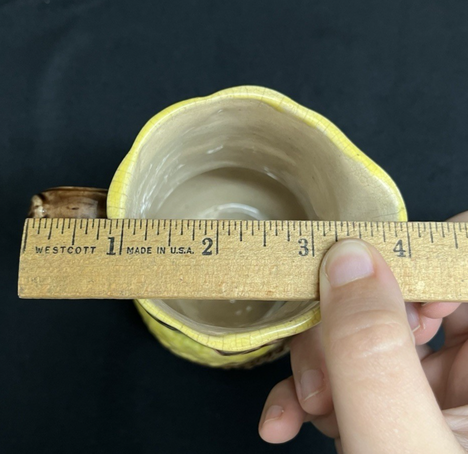 Vintage Majolica Earthenware Wild Rose Small Pitcher  5.5"