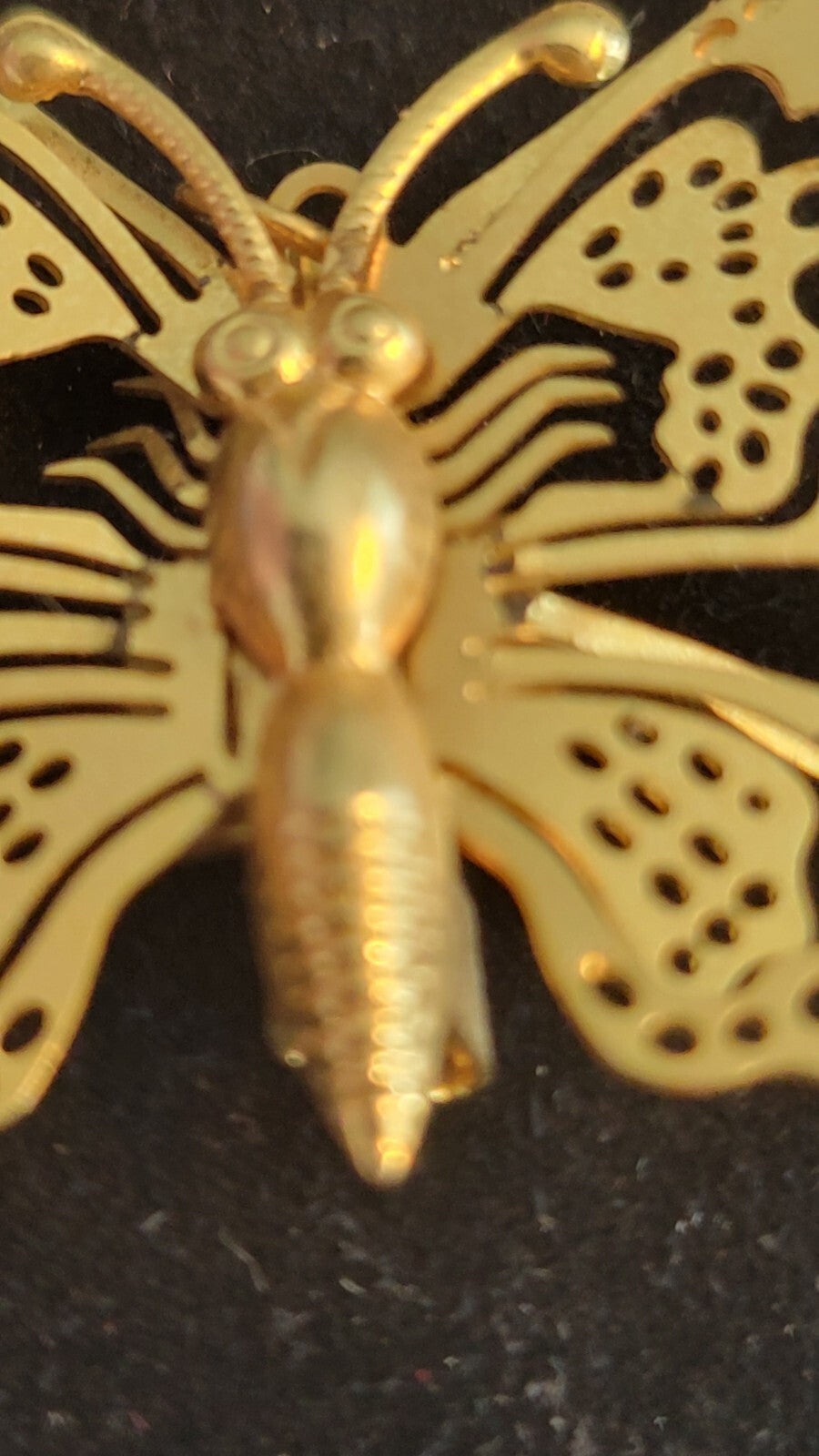Gold Plated Butterfly Brooch Pin  Pendant Engraved Lady A. LESSER G.H.P. 1994-95