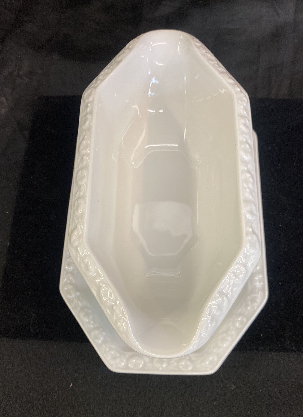 Rosenthal Classic Rose Maria White Gravy Boat with Attached Underplate