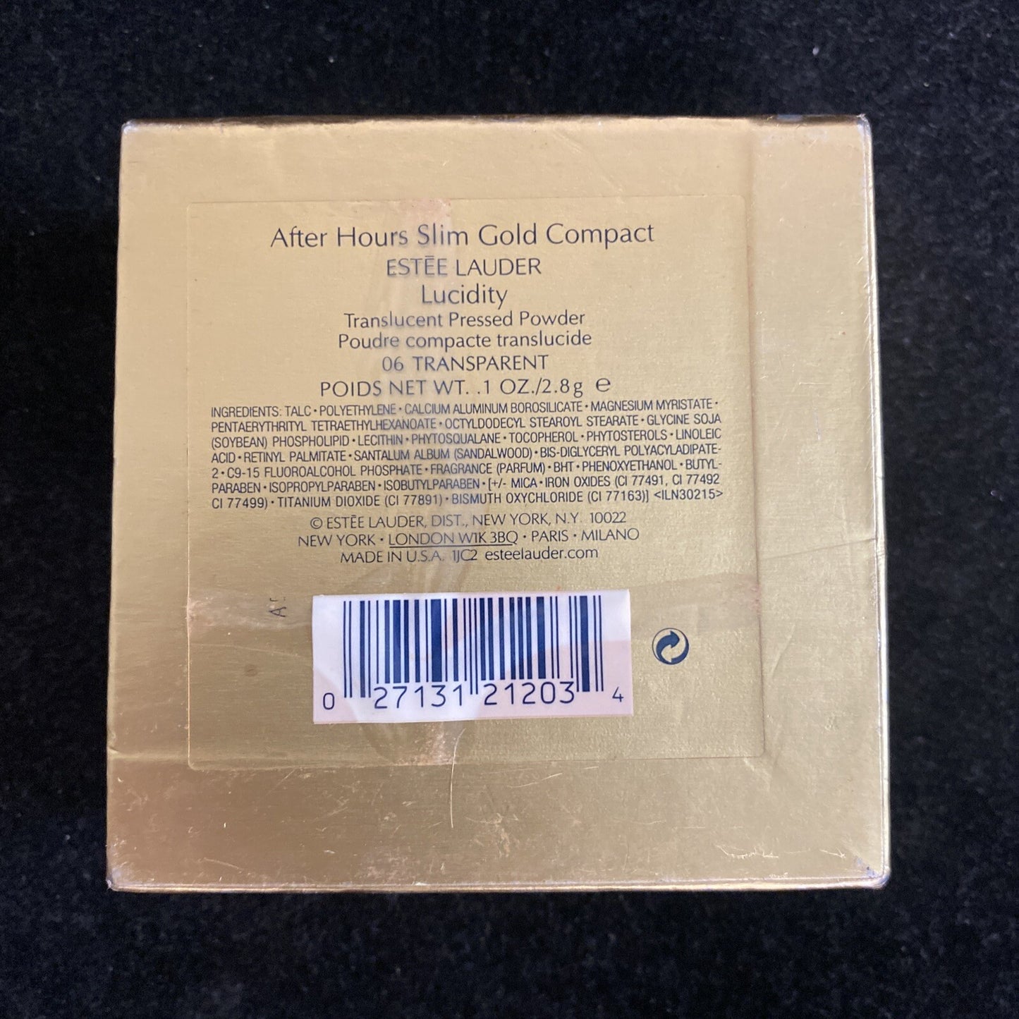 NIB Estee Lauder After Hours Slim Compact Lucidity 06 Transparent translucent