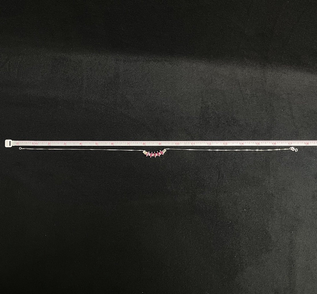 14k White Gold 0.21ct Diamond and 2.53ct Red Ruby Collar Necklace 50% off retail