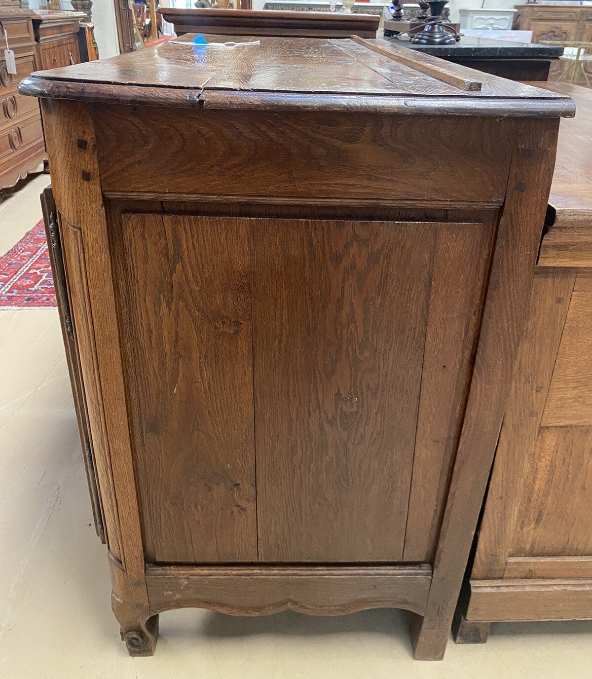 Antique French Oak Provincial Louis XV Carved Commode Chest Sideboard