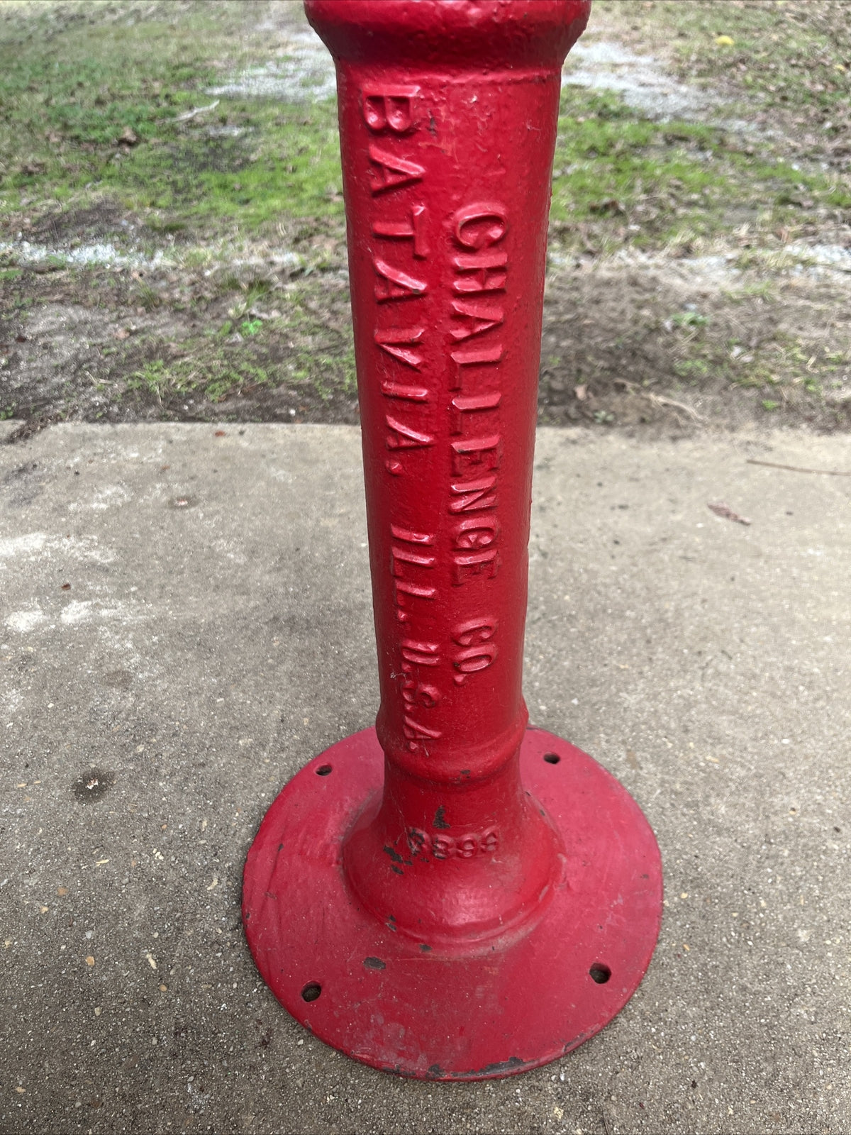 Vintage Red Challenge Co Batavia ILL Cast Iron Antique Hand Water Well Pump