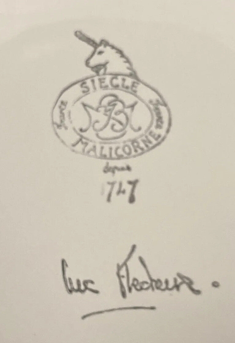 French Reticulated Siegle Malicorne White 12" Charger Plate Set Of 6