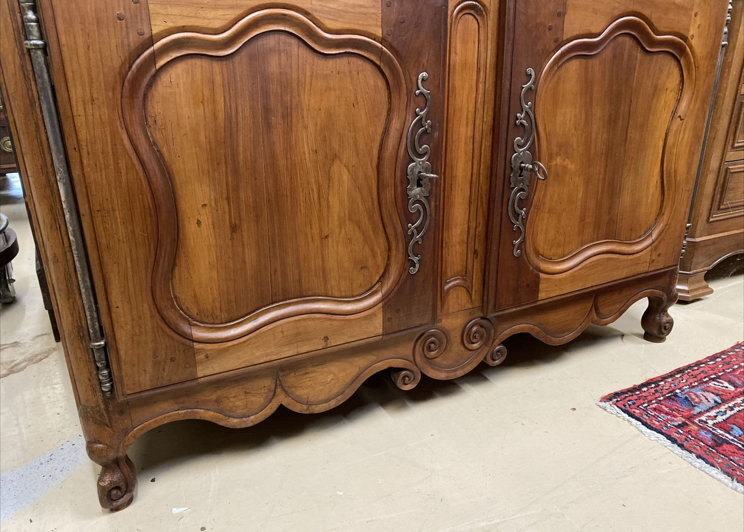 Antique French Provincial Louis XV Fruitwood Chest of Drawers Commode Sideboard