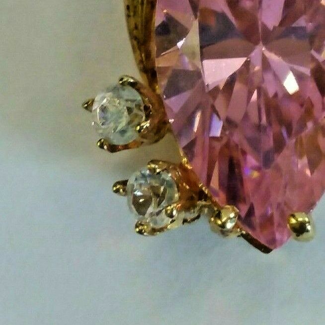 10k Pink Ice CZ Pendant .75" 3.20 grams