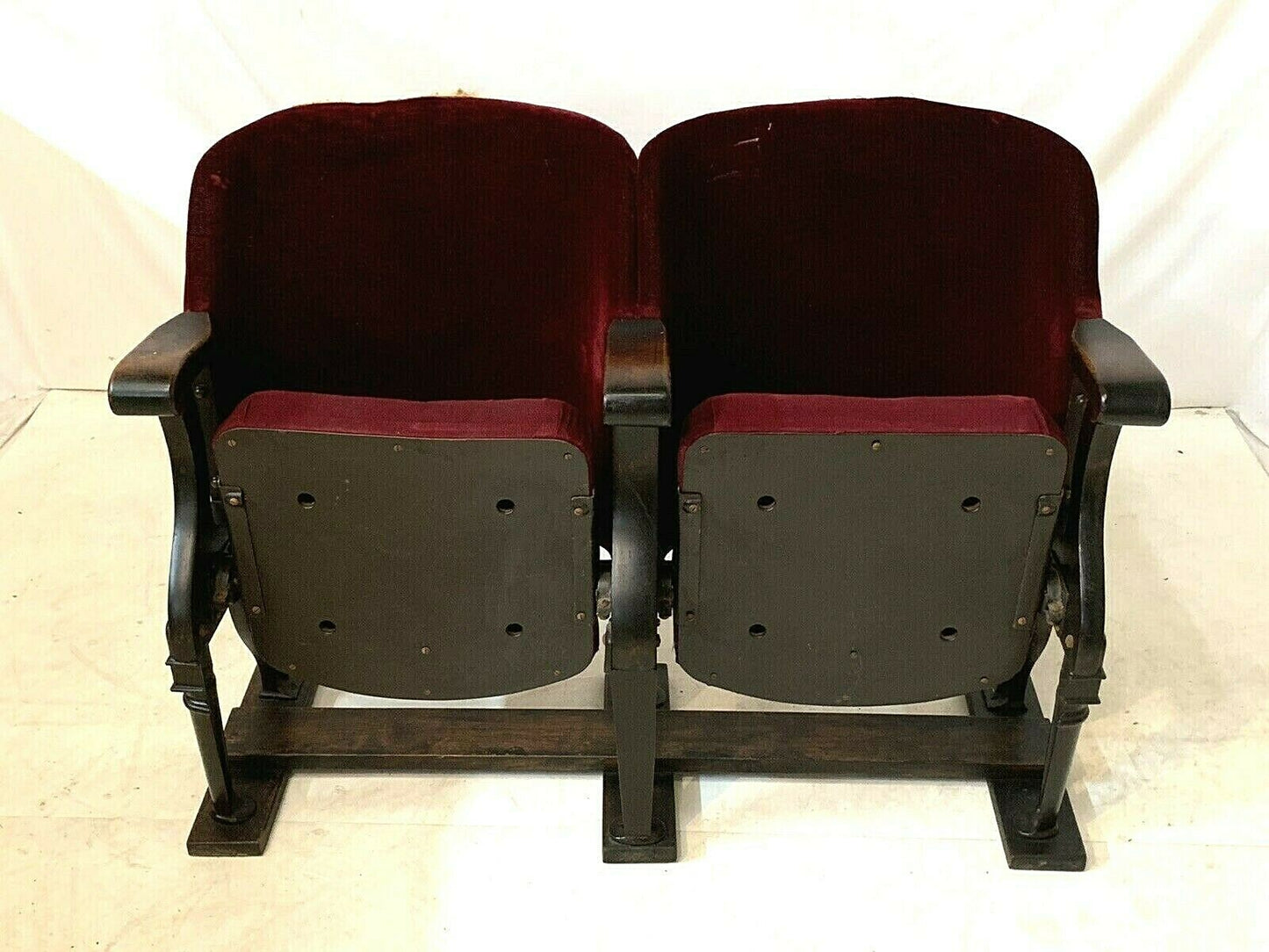 2 Wood Folding Theater Seats, Auditorium Seat, Entryway Bench, Theatre Seats