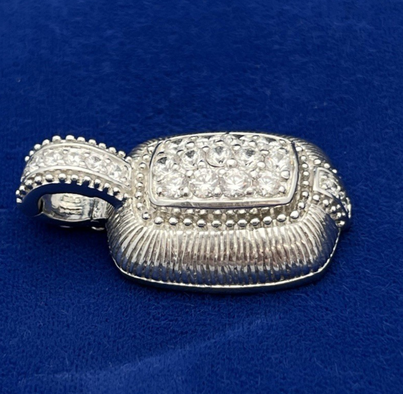 Judith Ripka Sterling Silver CZ Stone Enhancer Pendant 12.49g