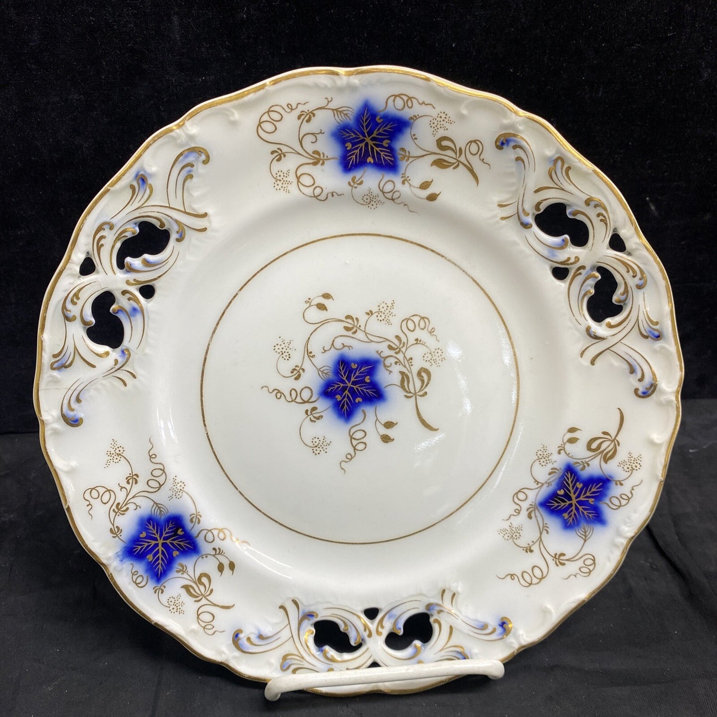 Davenport Longport Staffordshire Pierced 9 1/2" Salad Plates 4 Avail KM15