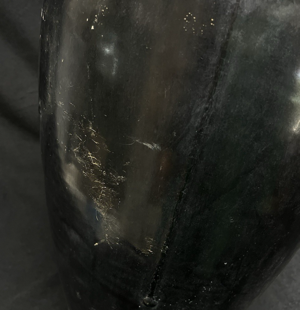 Midcentury Burmese Martaban Brown Drip Glaze Stoneware Vase 17"