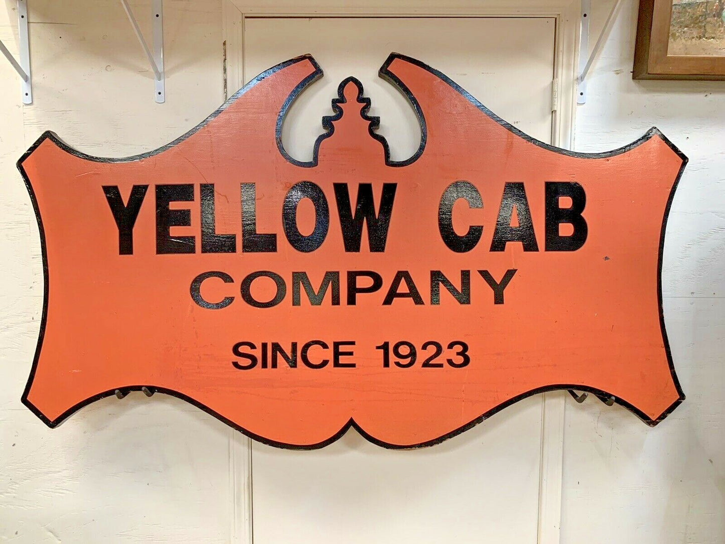 YELLOW CAB Company Since 1923  Antique Ad Sign 6 x 4 ft Wood Double Sided 133 lb