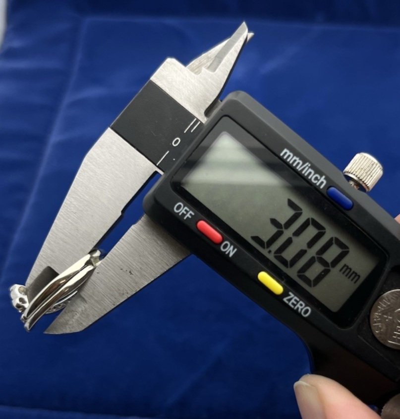 3.86g 10k White Gold Diamond Double Band Stacking Ring Size 8.5