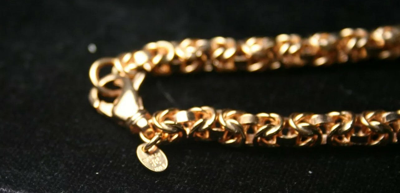 HONORA Bronze ITALY Baroque Pink Pearl 36" NECKLACE w/Byzantine Chain