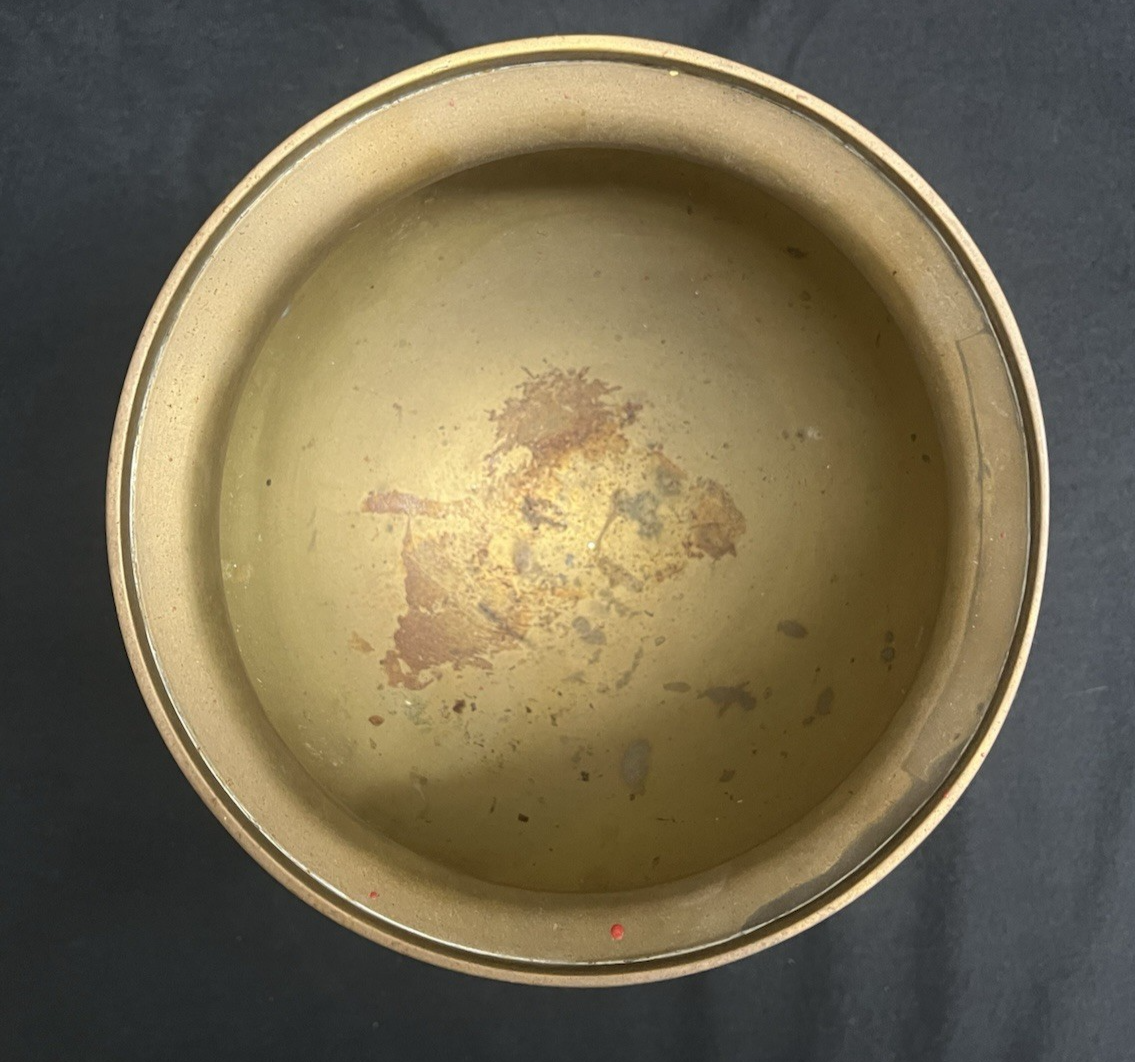 PB19 Pair of Indian Moorish Spun Brass Cloisonne Enamel Pedestal Planters 8.25"