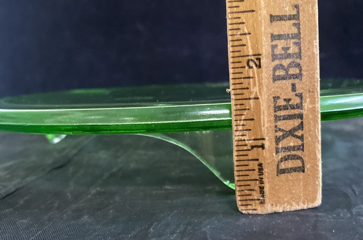 Jeanette Glass Co. 1930s Green Footed Depression Sunflower Cake Plate