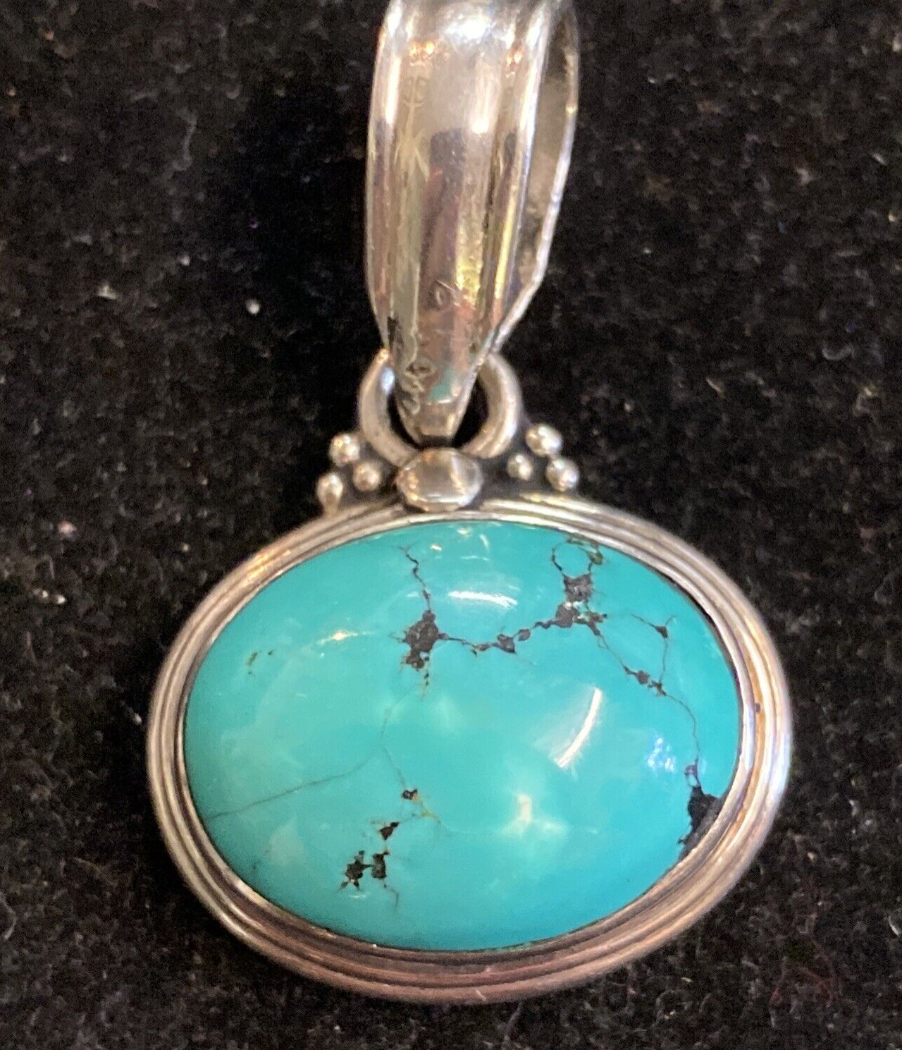925 Sterling Silver Turquoise Gemstone Pendant 11.2g