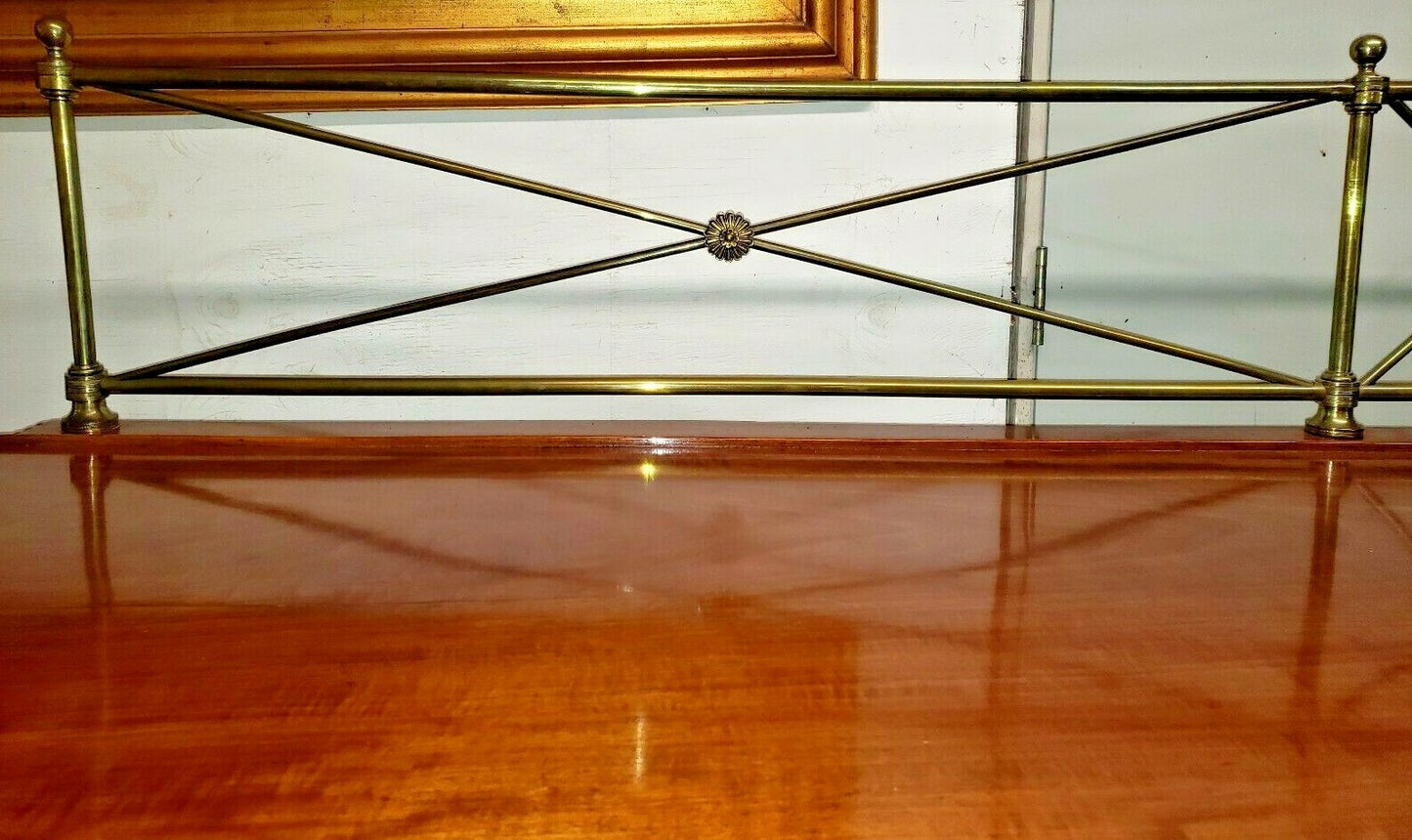 Antique English Mahogany Empire Server Buffet Sideboard Wine Cellarette 103"