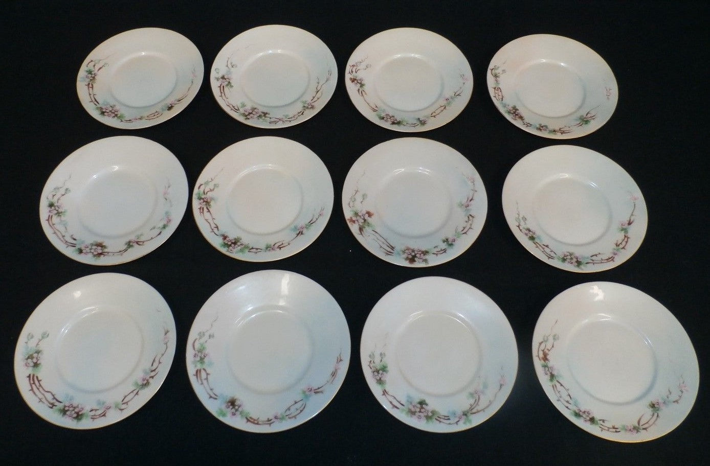 Set of 12 LIMOGES FRANCE Small Plates / Coasters 5" Hand Painted