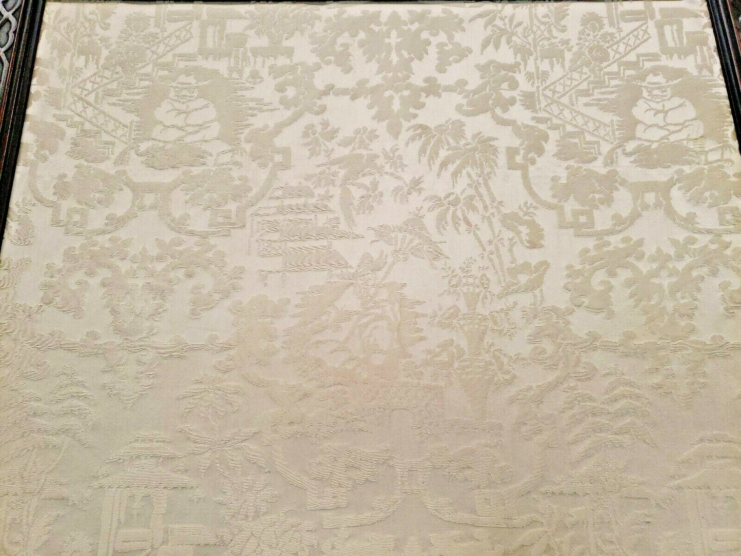 3 Panel Antique Chinese  Floor Screen H 88" x W 72"  Fine Carved Dragons Pagoda