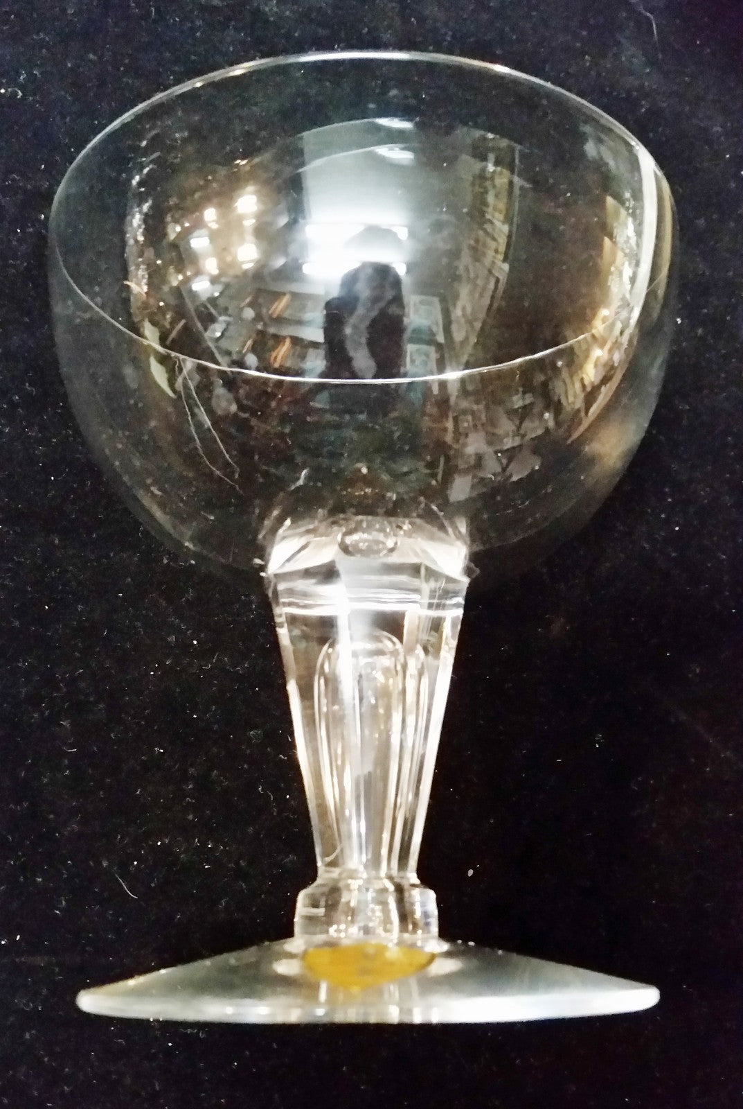 Tiffin Contemporary Pattern Stem 17581  Glass Champagne Original sticker 1954