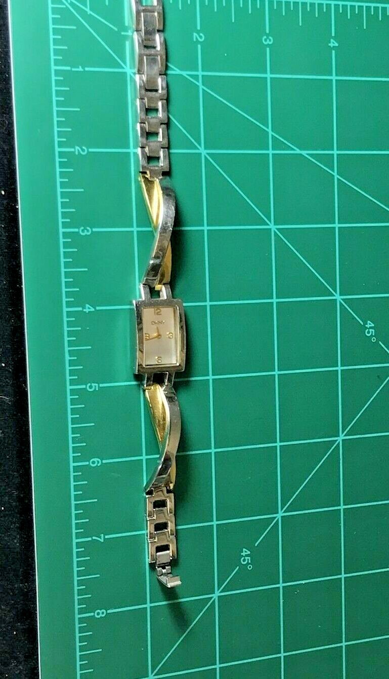 DKNY NY 3638 Ladies Two Tone Twist Steel Bracelet Watch