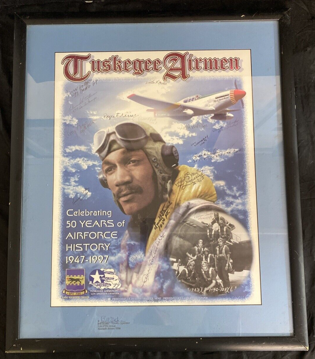 Signed Tuskegee Airman Celebrating 50 Years of Airforce History Print 1947-97