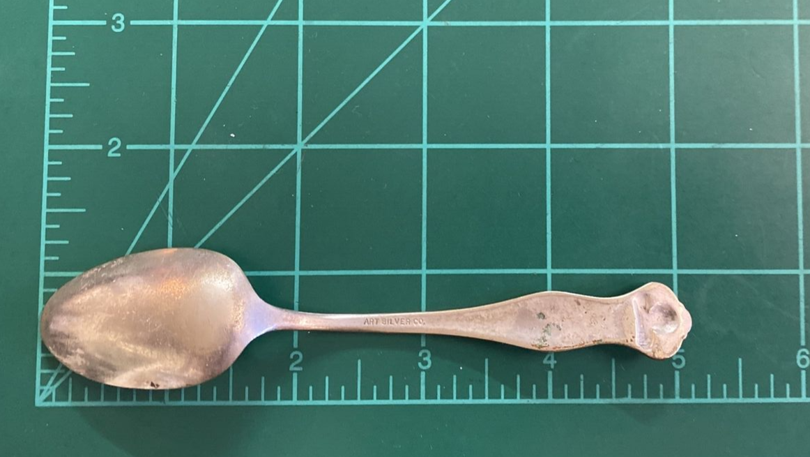 Art Silver Co. 5 1/8" Cherub Silverplate Teaspoon from Rapheal Child Set 1899