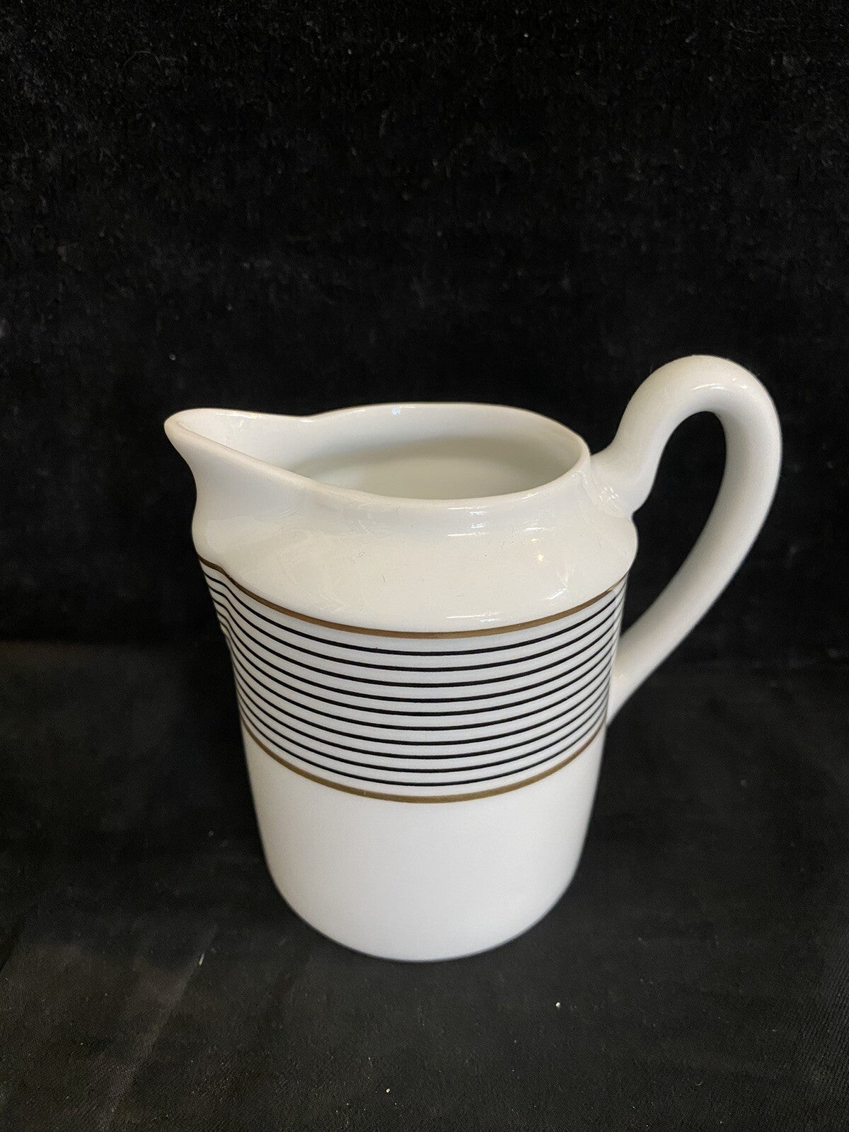 Raynaud Ceralene Crinoline Black Cream & Sugar Set Limoges France 1990 BH235G