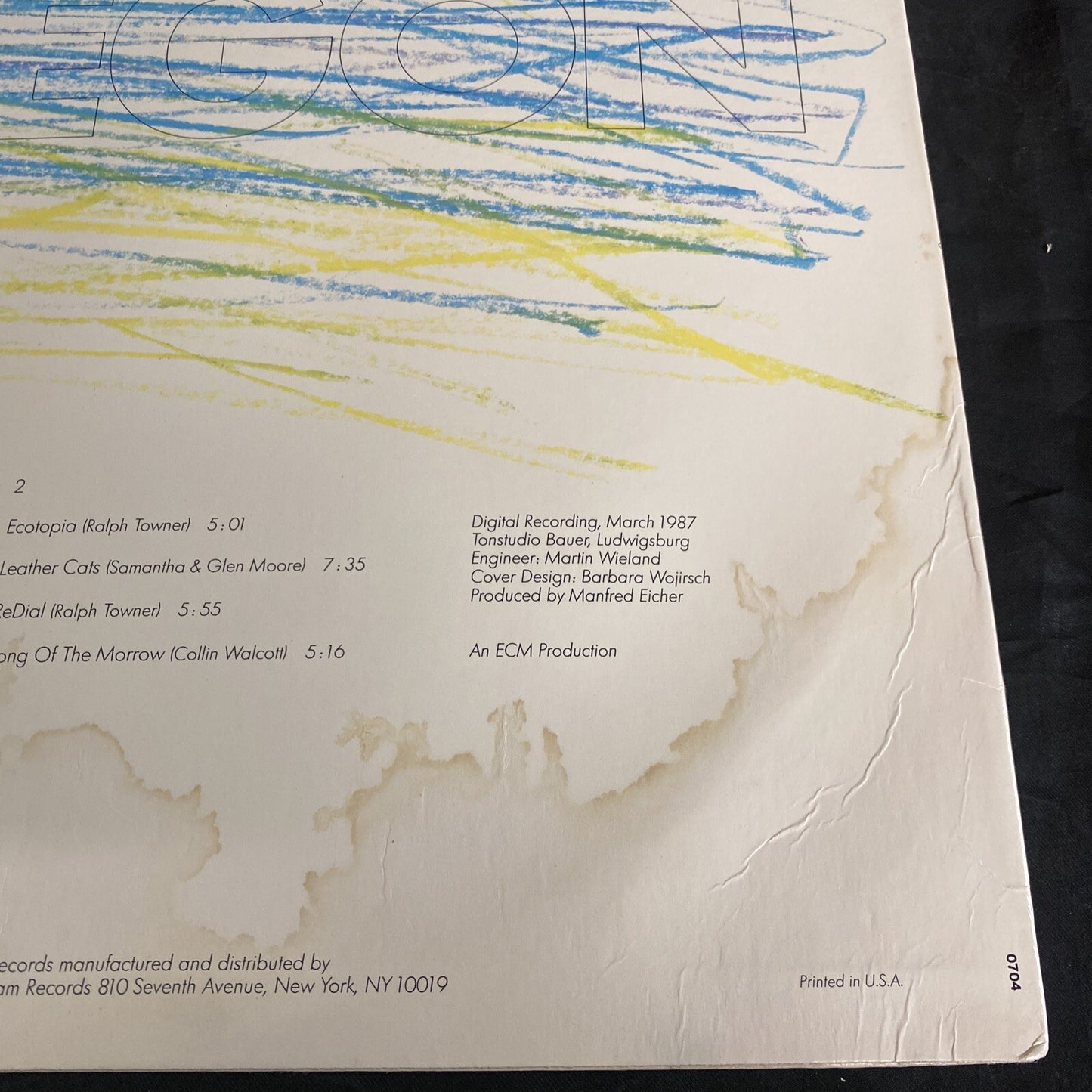 OREGON - ECOTOPIA ECM 833 120-1 Ralph Towner Glen Moore 1987 Germany NM/VG