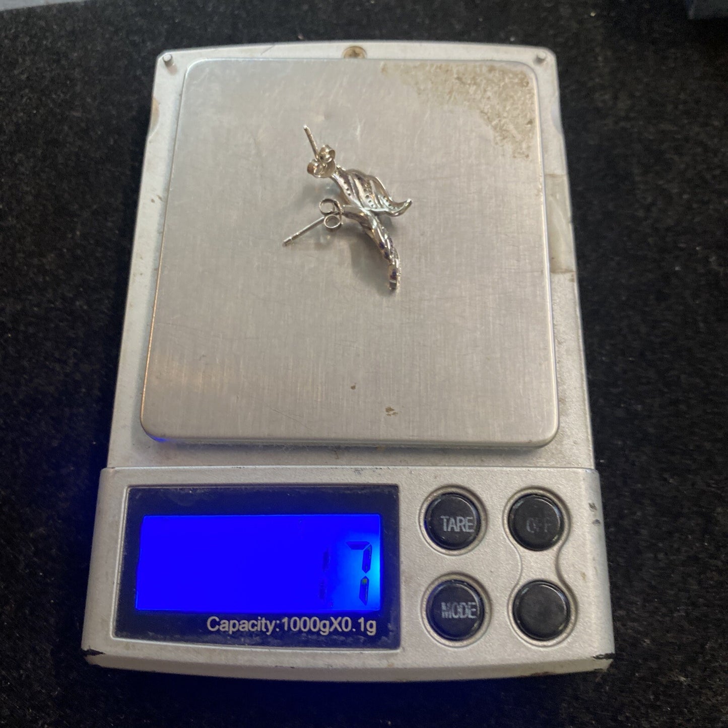 Bradford Exchange Sterling Pierced Earrings, Orig Box, small angel wings 1.7g