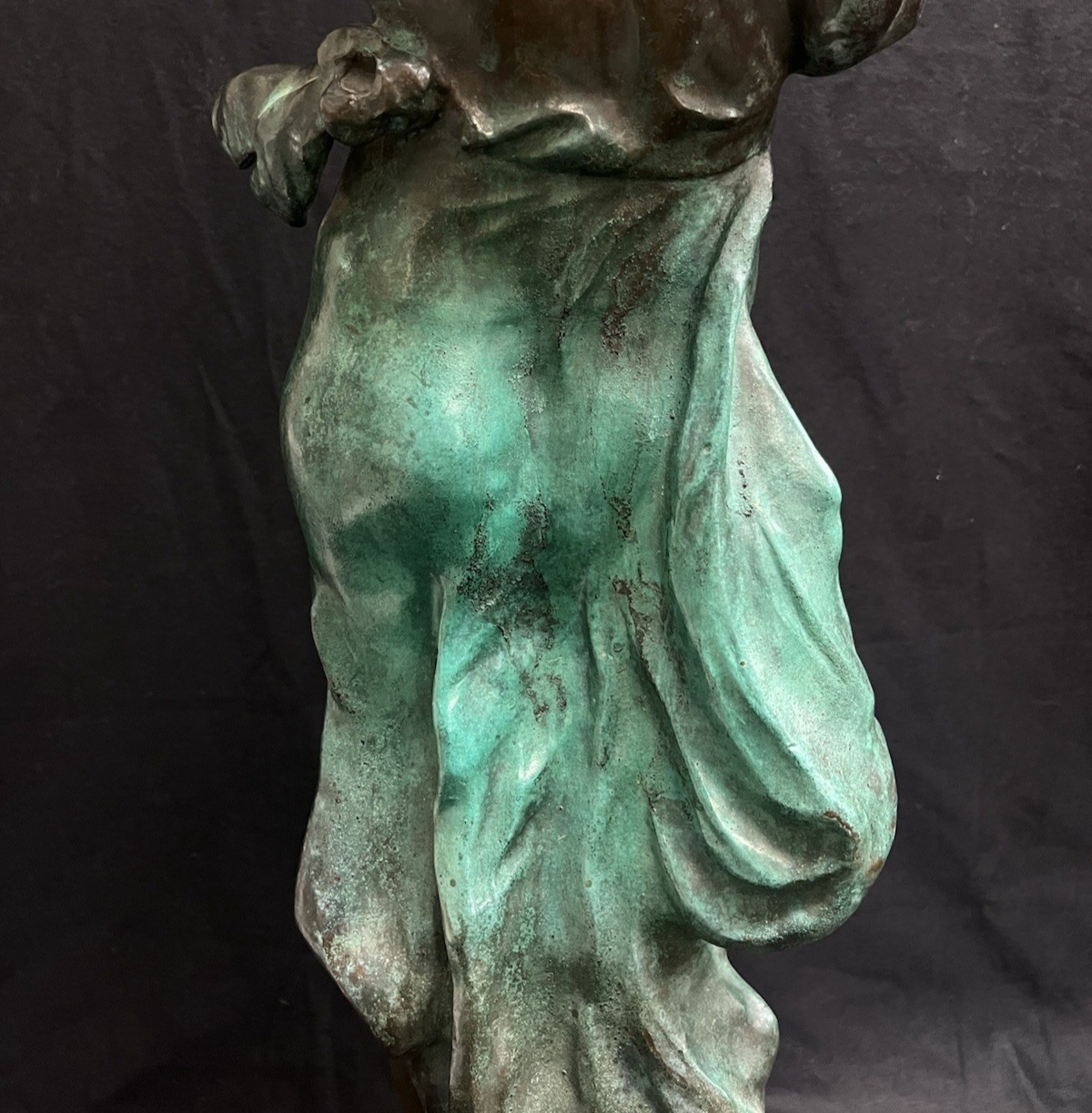 PB1 Auguste Moreau Large Bronze "Woman with Vessel" Statue w/ Marble Base 36"