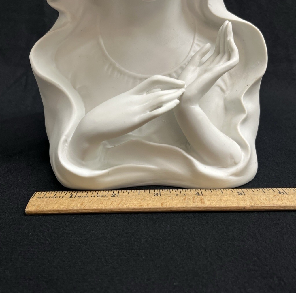 German Gerold Porzellan Bavaria Bisque Porcelain Virgin Mary Stigmata Pose Bust