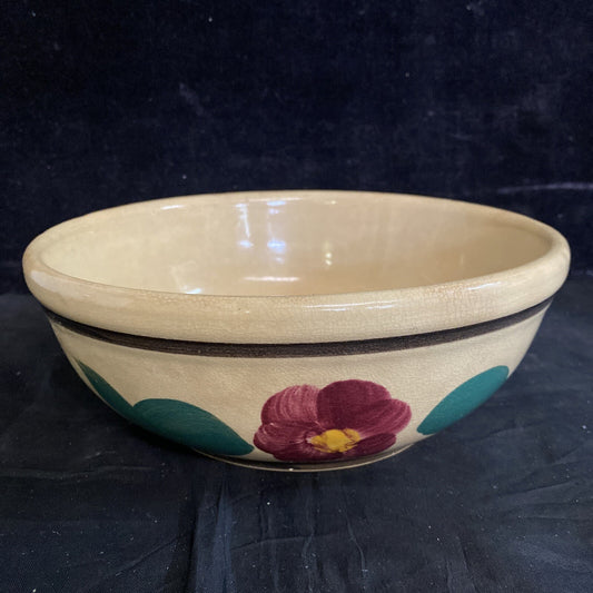 VINTAGE WATT WARE U.S.A. 8 3/4” FLORAL WIDE BOWL