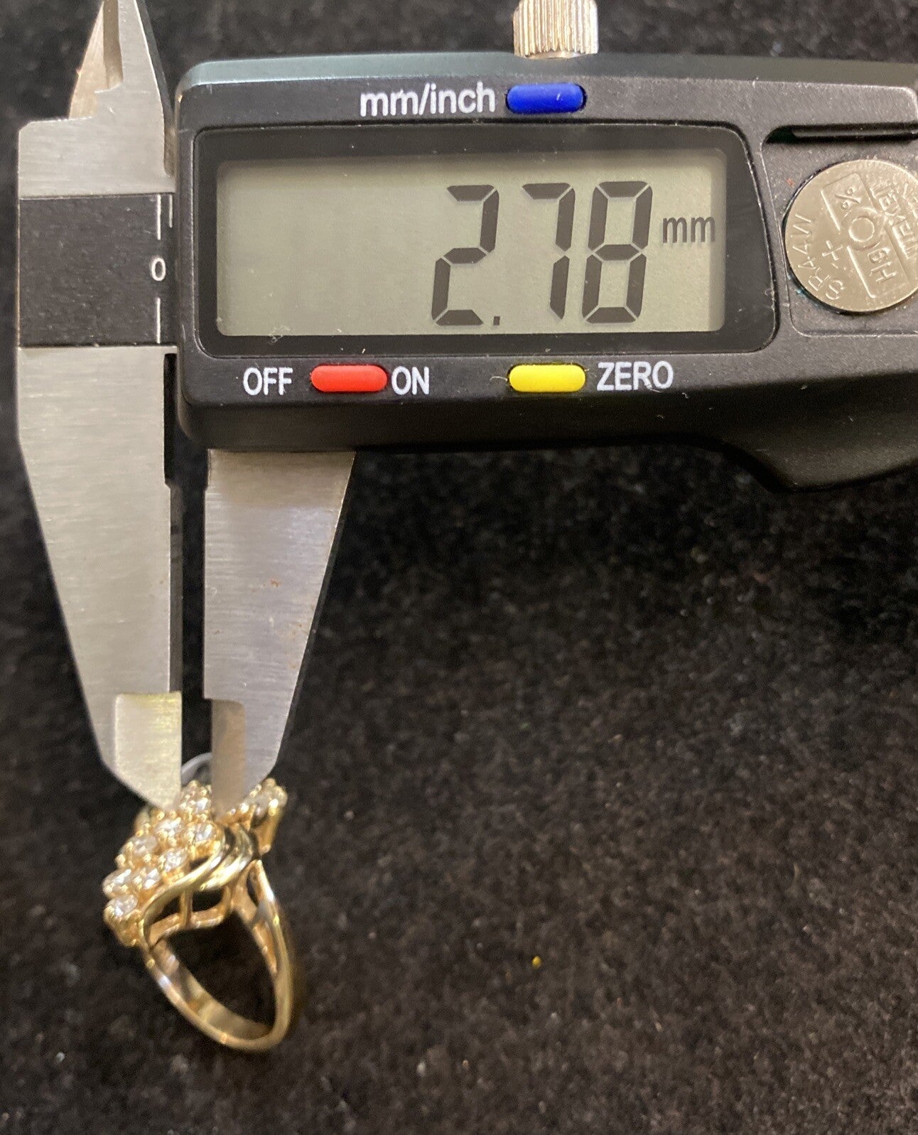 14K Yellow Gold Diamond Cluster Ring, Size 6.25, 3/4 ct TW, 6.2g